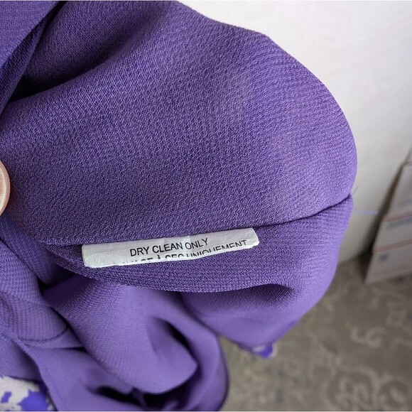 Ramy Brook Manuela dress silk cold shoulder purple floral boho M - Picture 10 of 14